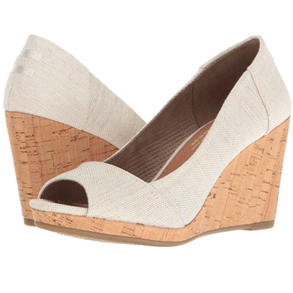 TOMS Stella Peep Wedges